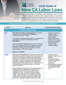 2026 Guide of New CA Labor Laws - California Employers Association