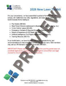 2026 New Laws Toolkit - California Employers Association