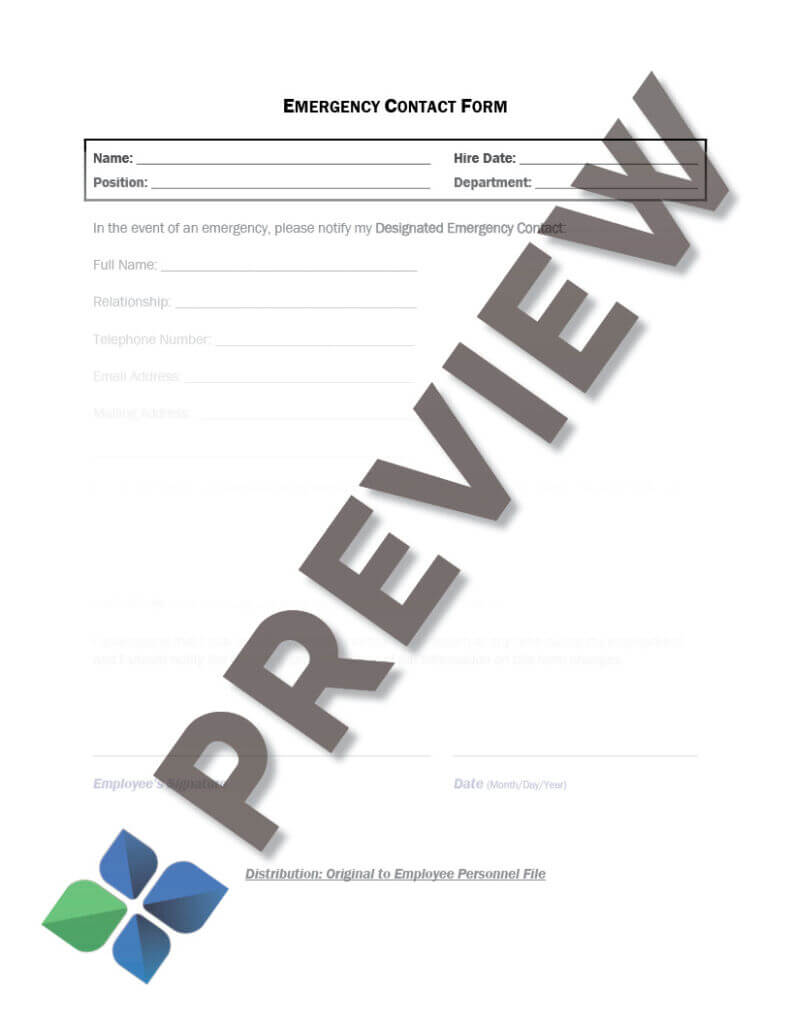 Emergency Contact Form for Arrest or Detention - California Employers ...